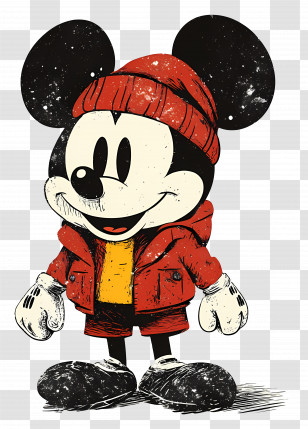 Christmas Mickey - Mouse In Winter Outfit Transparent PNG