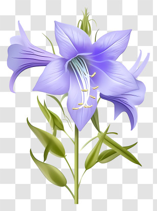 Blue Flower - Purple Bellflower Botanical Illustration Transparent PNG