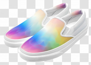 Slip Ons - Rainbow Gradient Slip-On Shoes Transparent PNG
