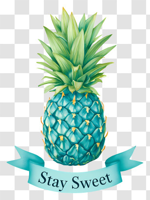 Pineapple Stay Sweet - Teal Pineapple 'Stay Sweet' Transparent PNG