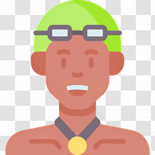 Swimmer - Swimmer With Green Cap Illustration Transparent PNG