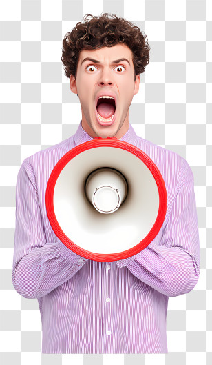 Businessman With Megaphone - Man Shouting Through Megaphone Transparent PNG
