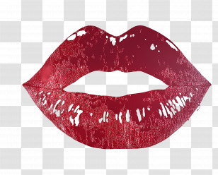 Kiss Mark - Red Lips Print Illustration Transparent PNG