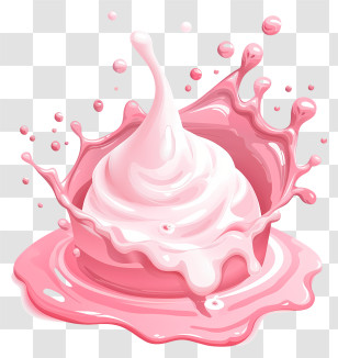 Splash - Pink Cream Splash Illustration Transparent PNG