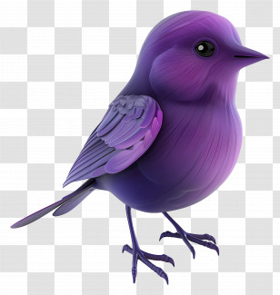 Purple Bird - Purple Bird Digital Illustration Transparent PNG
