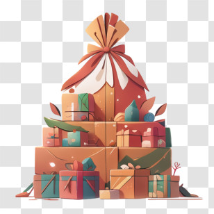 Christmas Gifts
 - Stack Of Wrapped Gift Boxes Transparent PNG