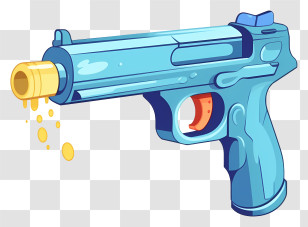 Blue Gun - Blue Toy Water Gun Illustration Transparent PNG