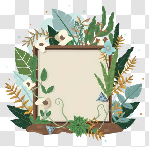 Picture Frame - Beautiful Floral Frame With Leaves And Flowers Transparent PNG