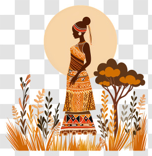 African Woman - Woman In Traditional Dress Transparent PNG