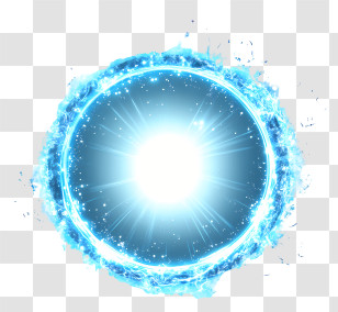Bright Shining Circle - Blue Energy Orb With Light And Glow Transparent PNG