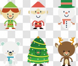 Santa Claus Reindeer Christmas - Cartoon - Vector Hand-drawn Transparent PNG