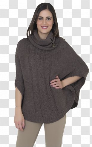 Sleeve Poncho Shoulder Brown Wool - Clothing - Elisa Transparent PNG