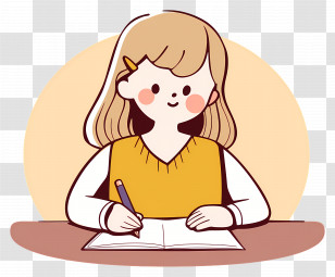 Student Writing - Girl Writing In Notebook Transparent PNG