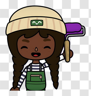 Toca Elements - Girl With Paint Roller Transparent PNG