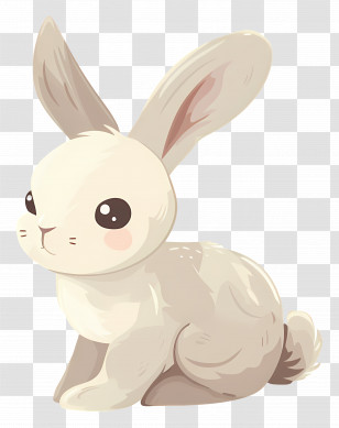 Cute Bunny Illustration - Adorable Cartoon Bunny Drawing Transparent PNG
