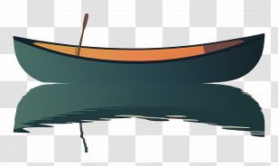 Canoe - Canoe On Water With Reflection Illustration Transparent PNG