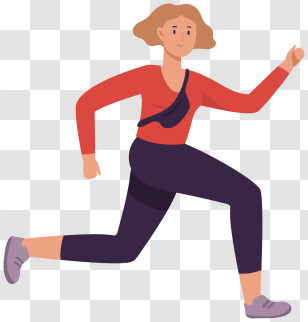 Facial Expression - Cartoon Woman Jogging In Athletic Wear Transparent PNG