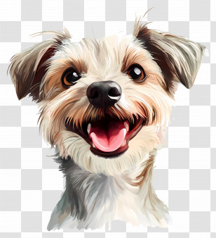 Happy - Adorable Smiling Dog Artwork Transparent PNG