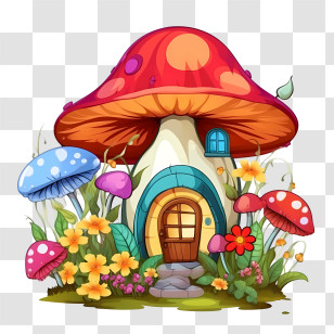 Mushroom House - Cartoon Mushroom House Illustration Transparent PNG