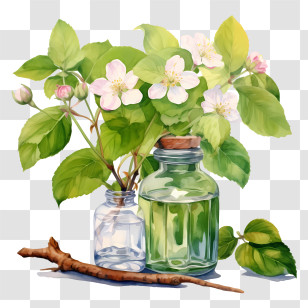 Apple Blossom - Aromatherapy Bottles With Natural Floral Elements Transparent PNG