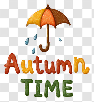 Minimalist Autumn Time Logo - Autumn Time Umbrella Illustration Transparent PNG