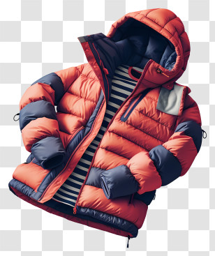 Padded Jacket - Red And Blue Winter Jacket Transparent PNG