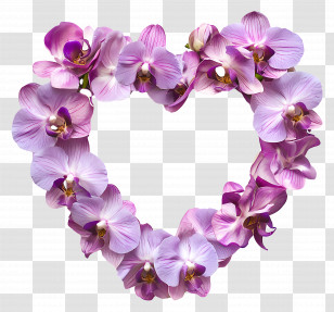 Heart Frame - Purple Orchid Heart Arrangement Transparent PNG