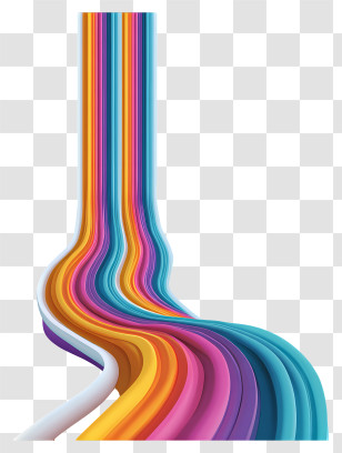 Vibrant Lines - Flowing Colorful Stripes Transparent PNG