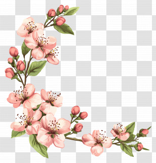 Flower Banner - Cherry Blossom Branch Transparent PNG