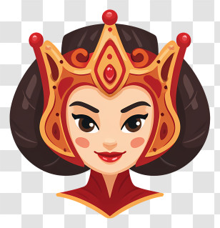 Queen Amidala - Regal Queen Character Portrait Transparent PNG