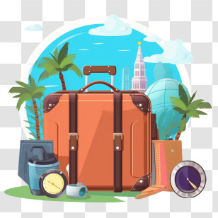 Travel - Travel Suitcase And Vacation Accessories Transparent PNG