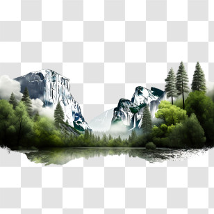 National Park Service Founders Day - Mountain Landscape With Reflection On Water Transparent PNG