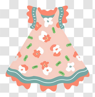 Cartoon - Pink Floral Dress Illustration Transparent PNG
