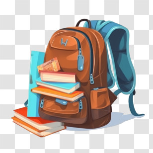 School Bag - Backpack With Books Transparent PNG
