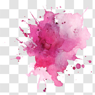Pink Watercolour Splash - Pink Watercolor Splash Abstract Art Transparent PNG