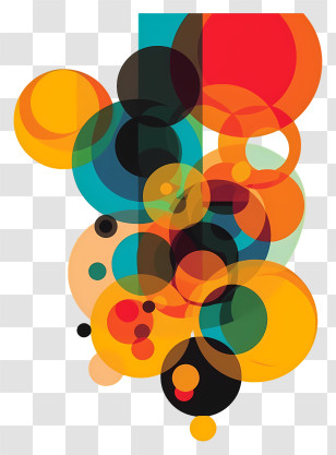 Abstract Colorful Shapes - Colorful Abstract Circles Composition Transparent PNG