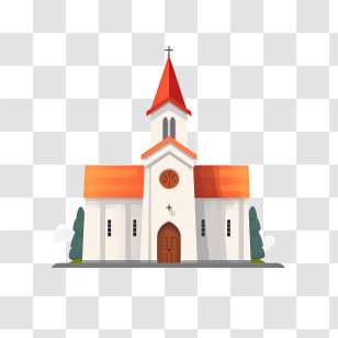 Church - Beautiful Church With Steeple Design Transparent PNG