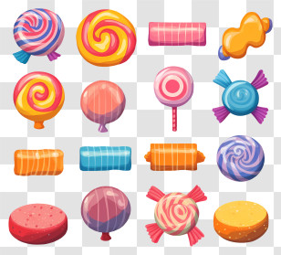 Colorful Candy - Assorted Colorful Candies In Fun Shapes Transparent PNG