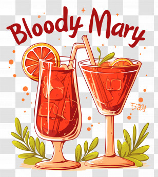 National Bloody Mary Day - Bloody Mary Cocktail Illustration Transparent PNG
