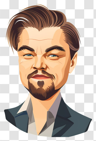 Leonardo Dicaprio - Caricature Illustration Of A Man Transparent PNG