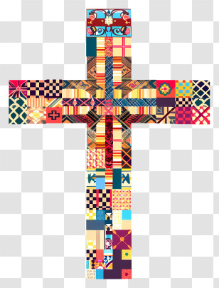 Crucifix - Colorful Patchwork Cross Symbol Transparent PNG