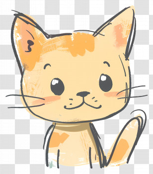 Kitten - Cute Cartoon Cat Transparent PNG