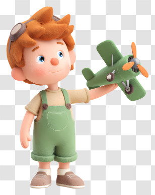 Boy Playing With Plane - Boy Playing With Toy Plane Transparent PNG