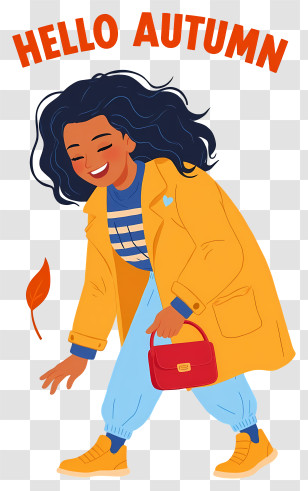Hello Autumn - Woman In Autumn Fashion Transparent PNG