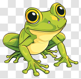 Cartoon Frog - Green Frog Cartoon Illustration Transparent PNG