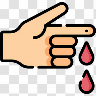 Blood Sugar - Blood Drop From Finger Icon Transparent PNG