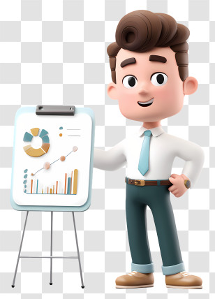 Businessman Presenting Graph - Business Presentation With Chart Transparent PNG