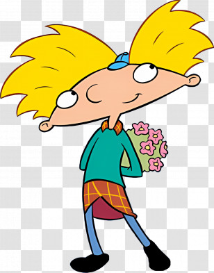 Cartoon Character - Cartoon Character Holding Flowers Transparent PNG