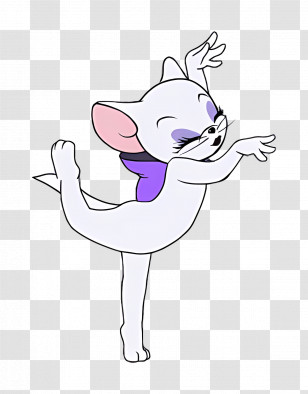 Toodles Galore - Graceful White Cat Ballerina Cartoon Transparent PNG
