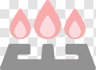 Cartoon - Gas Stove With Flames Transparent PNG